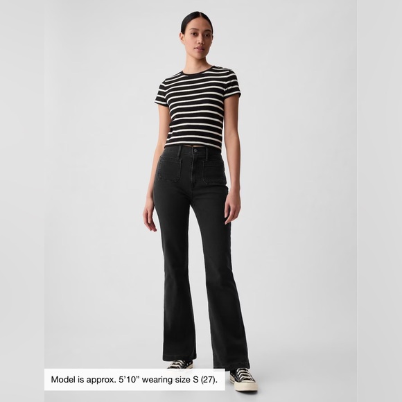Gap ‘70s Flare High Rise Jeans in black size 31/12R - Picture 9 of 9